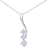 Diamond Pave Drop Pendant in UK Hallmarked 9ct White Gold