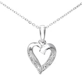 Diamond Pave Heart Shape Pendant in UK Hallmarked 9ct White Gold