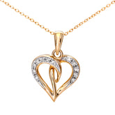 Diamond Pave Heart Shape Pendant in UK Hallmarked 9ct Yellow Gold
