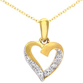 Diamond Pave Heart Shape Pendant in UK Hallmarked 9ct Yellow Gold