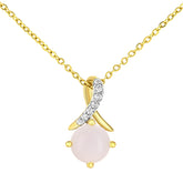 0.71ct Round Created Opal and Diamond Pave Pendant in UK Hallmarked 9ct Yellow Gold