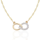 Diamond Pave Infinity Friendship Necklace in UK Hallmarked 9ct Yellow Gold – Timeless Elegant Gift for Her