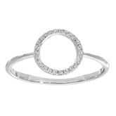Diamond Micro Set Circle Statement Ring in 9ct White Gold