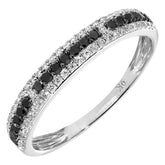 0.16ct Black Diamond and 0.16ct Diamond Eternity Ring in 9ct White Gold