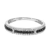 0.16ct Black Diamond and 0.16ct Diamond Eternity Ring in 9ct White Gold
