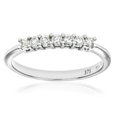 0.25ct Round Diamond Prong Set 7-Stone Eternity Ring in UK Hallmarked 9ct White Gold