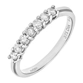 0.33ct Round Diamond Prong Set 7-Stone Eternity Ring in UK Hallmarked 9ct White Gold