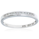 0.15 Channel Set Round Diamond Half Eternity Ring in UK Hallmarked 9ct White Gold