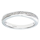0.14ct Round Diamond Pave Set Twist Eternity Ring in UK Hallmarked 9ct White Gold