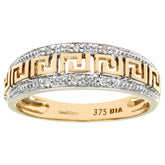 Round Diamond Pave Set Statement Ring in UK Hallmarked Yellow Gold