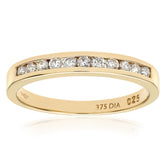 0.25ct Round Diamond Channel Set Half Eternity Ring in 9ct Yellow Gold – Elegant Fine Jewellery