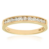 0.33ct Round Diamond Channel SetHalf Eternity Ring in UK Hallmarked 9ct Yellow Gold