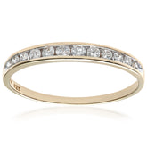 0.25ct Channel Set Round Diamond Graduated Half Eternity Ring in Uk Hallmarked 9ct Yellow Gold