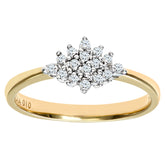 0.17ct Round Diamond Cluster Ring in UK Hallmarked 9ct Yellow Gold
