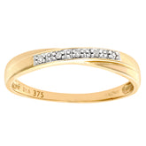 Diamond Pave Twist Half Eternity Ring in UK Hallmarked 9ct Yellow Gold