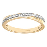 0.14ct Round Diamond Pave Set Twist Eternity Ring in UK Hallmarked 9ct Yellow Gold