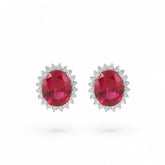 Sterling Silver Ruby Stud Earrings
