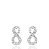Infinity Stud Earrings, CZ Crystal 8 Earrings, Sparkling Infinity Earrings, Silver Infinity Earrings