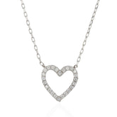 Heart Shaped CZ Necklace in 925 Sterling Silver