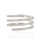 Spiral Gold Colour 925 Sterling Silver Ring – CZ Studded Elegant Women’s Statement Ring