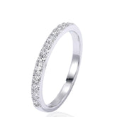 Sterling Silver Half Eternity Ring 2mm | Pavé Set Round CZ Band Ring