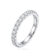 Sterling Silver CZ Half Eternity Claw Set Ring, 925 Silver Wedding Band