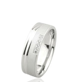 9ct White Gold Wedding Band with 5 Diamonds – Elegant Diamond Ring