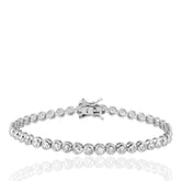 Silver 925 Sterling Silver Tennis Bracelet, CZ Crystal Bracelet, Dainty Jewelry, 3 Color Options, Gold Rose Gold Silver, Gift for Her