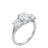 Sterling Silver Cubic Zirconia Trilogy Ring, Three Stone Engagement Ring