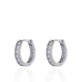 Elegant Design 925 Sterling Silver Hugging Earrings, CZ Studded Huggie Hoops