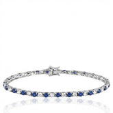 Charming Sapphire Tennis Bracelet 925 Sterling Silver – Elegant Blue Stone Women’s Bracelet