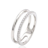 Sterling Silver Skinny Double Band Ring, Minimalist Stacking Ring
