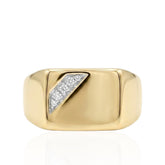 Men’s 9ct Gold Diamond Signet Ring | Classic & Timeless Style