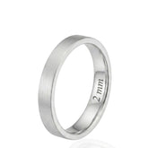 Sterling Silver Flat Wedding Band, Brushed Matte Wedding Ring, Minimalist Unisex Ring, Modern Simple Wedding Band for Men & Women