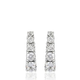 White CZ 925 Sterling Silver Stud Earrings, White Cubic Zirconia Earrings, Elegant Silver Earrings