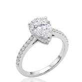 Pear Cut Halo Half Eternity Ring 925 Sterling Silver