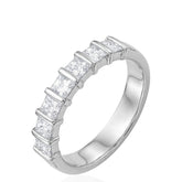 Silver Princess Cut Eternity Band Ring | Sterling Silver CZ Eternity Ring