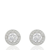 Stylish Round 925 Sterling Silver Earrings with CZ, Sparkling Silver Stud Earrings, Dainty Minimalist Jewelry