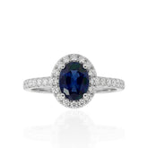 Platinum Sapphire & Diamond Ring | Elegant Timeless Fine Jewellery