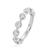 Sterling Silver Bubble Ring with Round Cubic Zirconia | Minimalist Solitaire Ring |