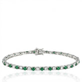 Charming Emerald Tennis Bracelet 925 Sterling Silver – Elegant Green Stone Women’s Bracelet