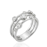 925 Sterling Silver 5 Stone Bubble Bezel Ring