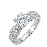 Sterling Silver Infinity Round Brilliant Ring, CZ Infinity Promise Ring