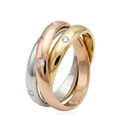 Sterling Silver Trinity Ring, Interlocking Three Band Ring,