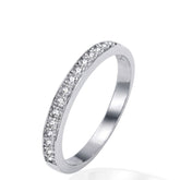 Sterling Silver Half Eternity Ring 1.5 mm Bread Bright Set Round CZ Stone
