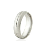 Matte Center & Polished Edges Wedding Ring – D Shape 6mm – Modern Unisex Wedding Band