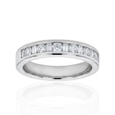 Stunning Platinum Diamond Half Eternity Ring -Wedding Band- Anniversary Ring,