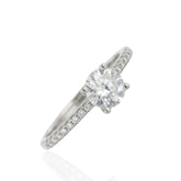 Charming Design Round Cut CZ 925 Sterling Silver Ring – Affordable Wedding Engagement Bridal Ring