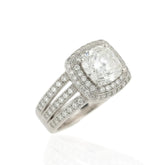 Halo Design Cushion Cut CZ 925 Sterling Silver Ring – Affordable Wedding Engagement Bridal Ring