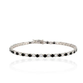 Charming Black CZ Tennis Bracelet 925 Sterling Silver – Elegant Black Cubic Zirconia Bracelet